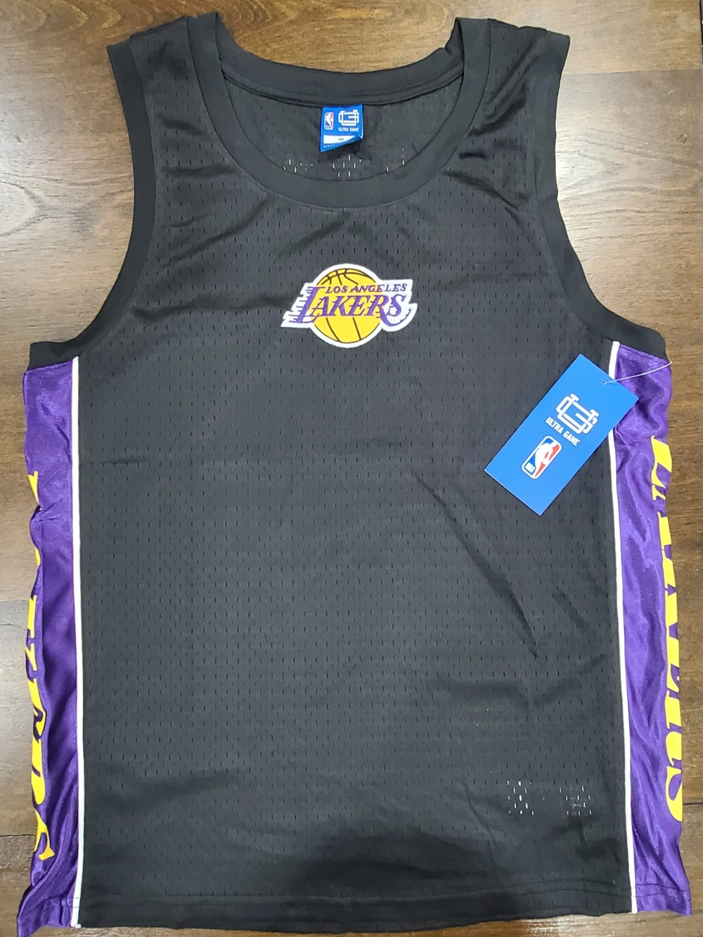 Ultra Game Official Licensed NBA Los Angeles Lakers Jersey Black Purple Men's M